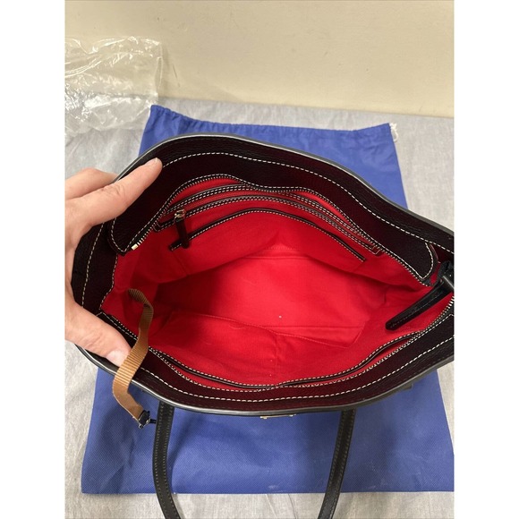 Dooney & Bourke Black on Black Pebble Leather Shopper Tote Bag Purse FS Charity - Picture 13 of 16